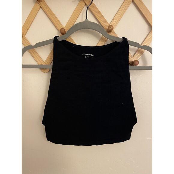 Free People Top Women's XS/Small Black Tank Stretch Crop Top Bohemian - Picture 2 of 5